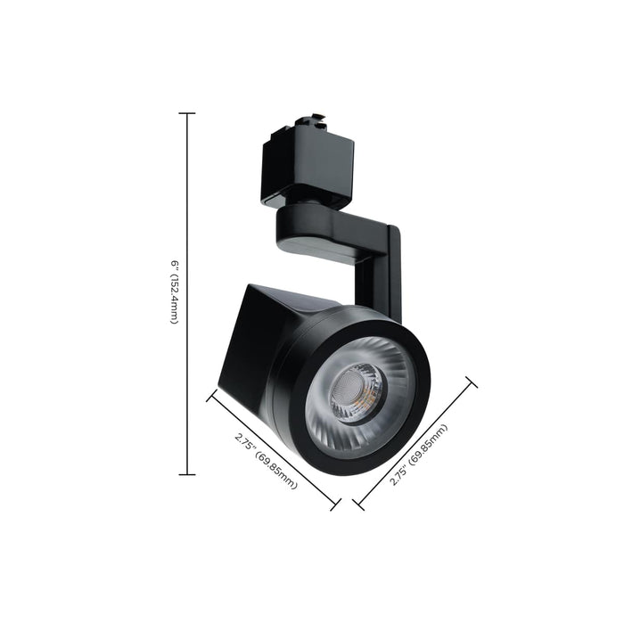 Track Head Nuvo TH652 Lantern - 12 Watt LED Track Head - 24 Degree Beam Spread - 3000K - Black Finish - H-Style Nuvo