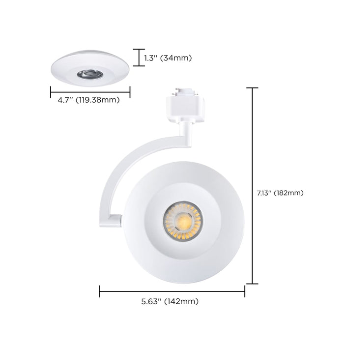 Track Head Satco TH670 Orb - 12 Watt LED H-Style Track Head - 3000K/4000K/5000K CCT Selectable - 24 Degree Beam Angle - White Finish - 120 Volt - H-Style Satco