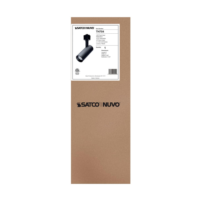 Track Head Nuvo TH704 10 Watt LED Track Head - 48 Degree Beam Spread - 5 CCT Selectable - Matte Black Finish - H-Style Nuvo
