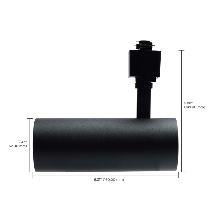 Track Head Nuvo TH712 20 Watt LED Track Head - 36 Degree Beam Spread - 5 CCT Selectable - Matte Black Finish - H-Style Nuvo