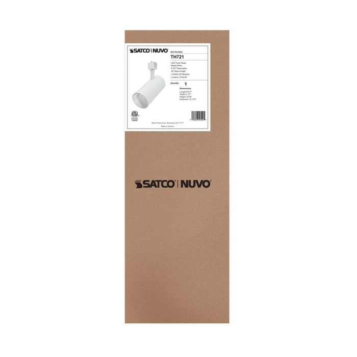 Track Head Nuvo TH721 30 Watt LED Track Head - 36 Degree Beam Spread - 5 CCT Selectable - Matte White Finish - H-Style Nuvo