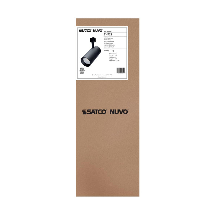 Track Head Nuvo TH722 30 Watt LED Track Head - 36 Degree Beam Spread - 5 CCT Selectable - Matte Black Finish - H-Style Nuvo