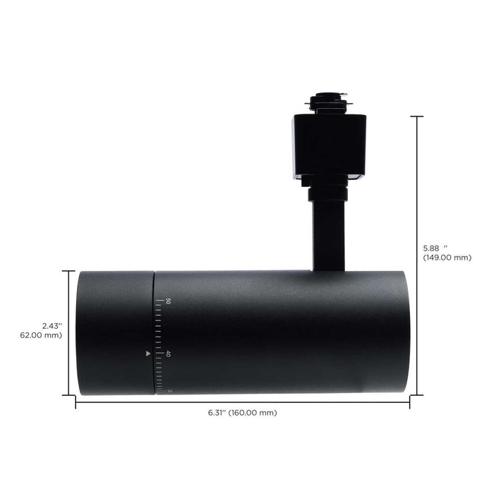 Track Head Nuvo TH732 15 Watt LED Track Head - 20 to 50 Degree Adjustable Beam Spread - CCT Selectable - Matte Black Finish - H-Style Nuvo