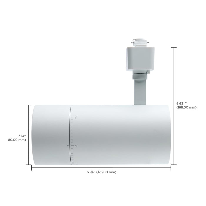 Track Head Nuvo TH741 30 Watt LED Track Head - 20 to 50 Degree Adjustable Beam Spread - CCT Selectable - Matte White Finish - H-Style Nuvo