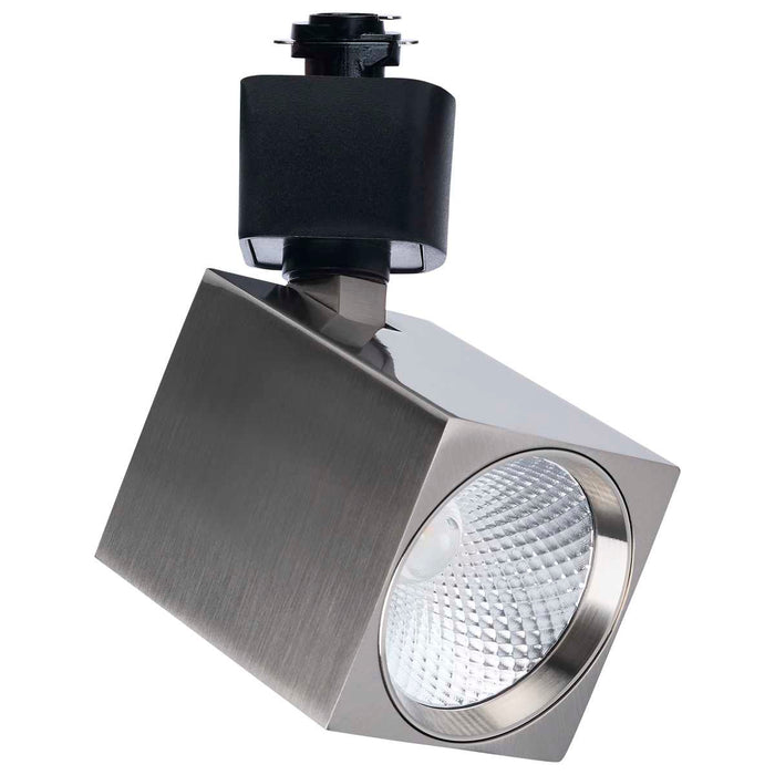 Track Head Satco TH753 8 Watt LED Track Head - 2700K/3000K/3500K/4000K/5000K CCT Selectable - Dim to Warm - H Style - 36 Degree Beam Angle - 120 Volt - Brushed Nickel - Square Satco