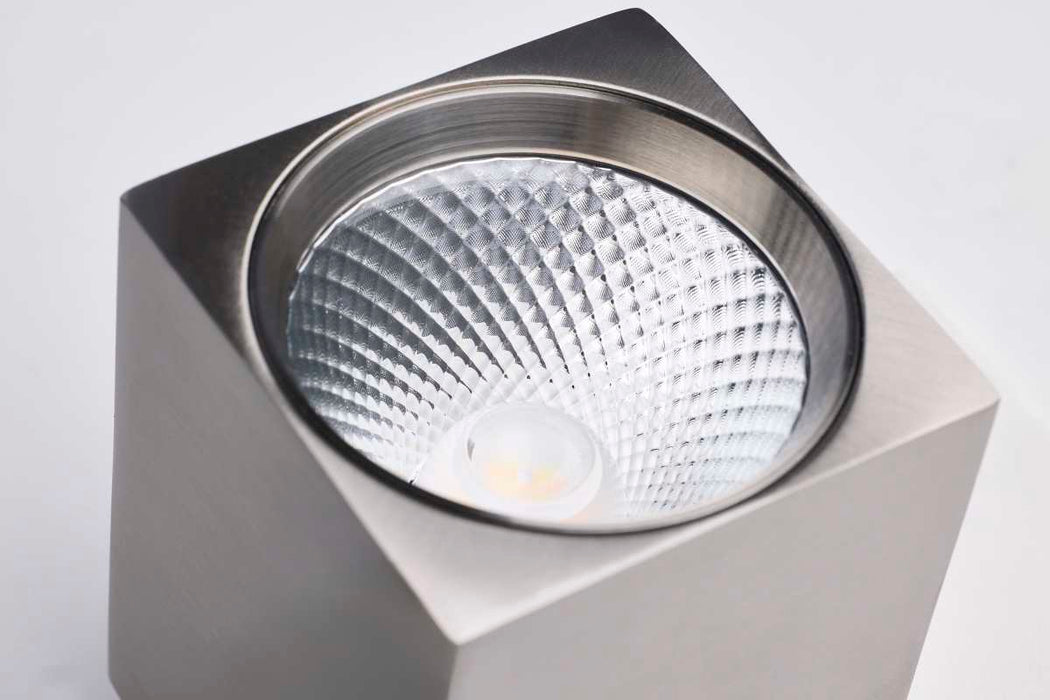 Track Head Satco TH756 8 Watt LED Track Head - 2700K/3000K/3500K/4000K/5000K CCT Selectable - Dim to Warm - H Style - 48 Degree Beam Angle - 120 Volt - Brushed Nickel - Square Satco