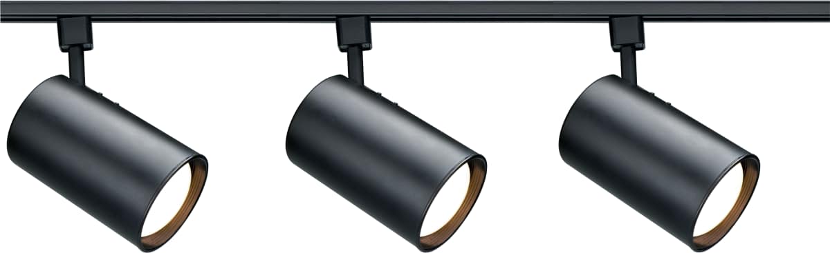 Track Kit Nuvo TK319 3 Light - R30 - Straight Cylinder Track Kit - 4 foot Track - Black - H-Style Nuvo