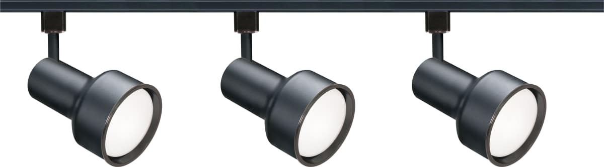 Track Kit Nuvo TK321 3 Light - R30 - Step Cylinder Track Kit - 4 foot Track - Black - H-Style Nuvo
