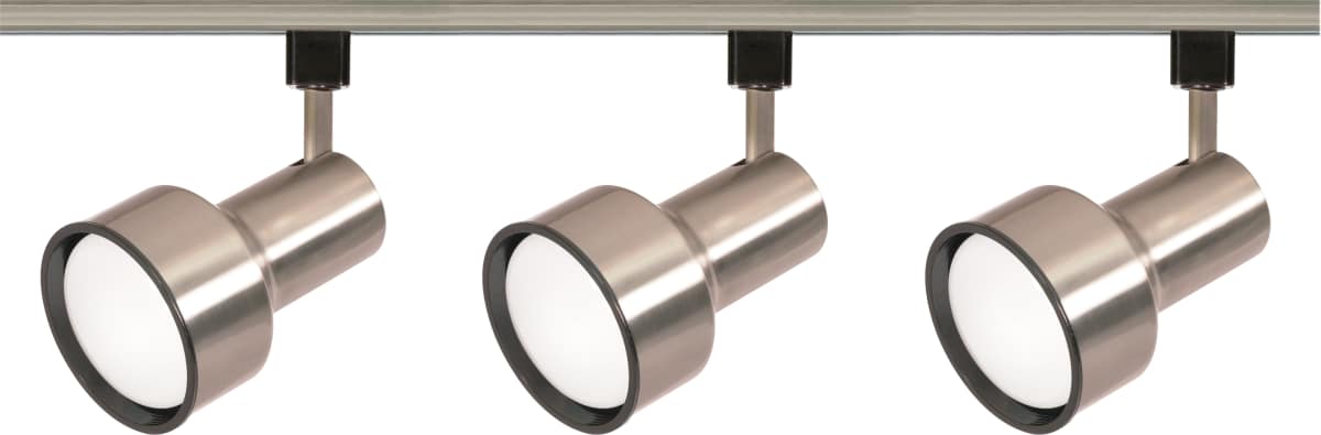 Track Kit Nuvo TK340 3 Light - R30 - Step Cylinder Track Kit - 4 foot Track - Brushed Nickel - H-Style Nuvo