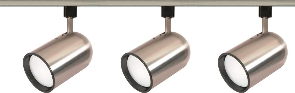 Track Kit Nuvo TK342 3 Light - R30 - Bullet Cylinder Track Kit - 4 foot Track - Brushed Nickel - H-Style Nuvo