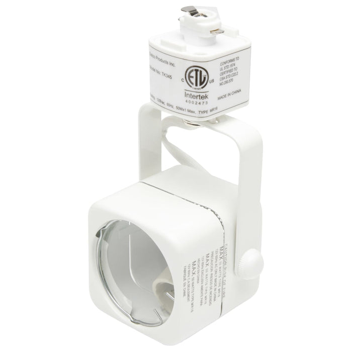 Track Kit Nuvo TK345 3 Light - MR16 - Square Track Kit - 4 foot Track - Line Voltage - White - H-Style Nuvo