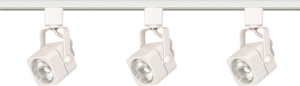 Track Kit Nuvo TK345 3 Light - MR16 - Square Track Kit - 4 foot Track - Line Voltage - White - H-Style Nuvo