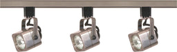 Track Kit Nuvo TK347 3 Light - MR16 - Square Track Kit - 4 foot Track - Line Voltage - Brushed Nickel - H-Style Nuvo