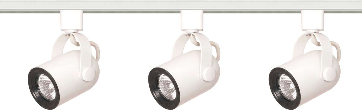 Track Kit Nuvo TK348 3 Light - MR16 - Round Back Track Kit - 4 foot Track - Line Voltage - White - H-Style Nuvo