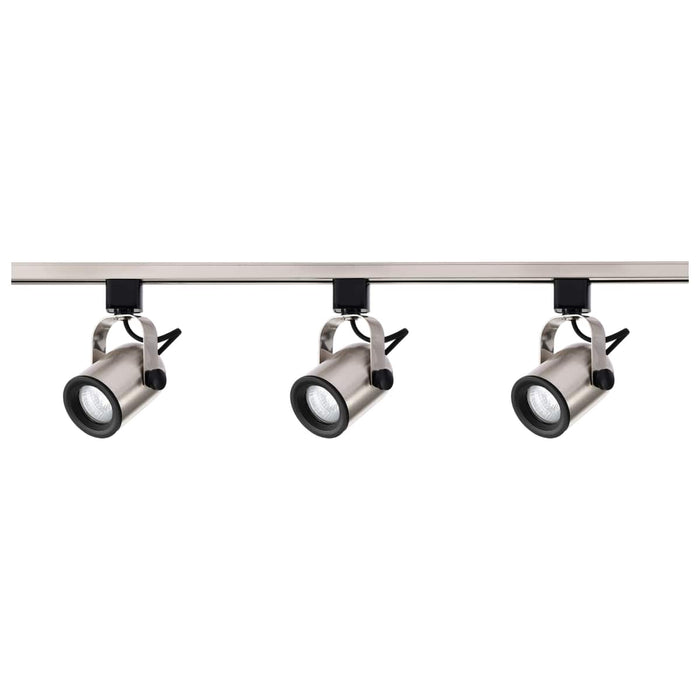 Track Kit Nuvo TK354 3 Light - MR16 - Round Back Track Kit - 4 foot Track - Line Voltage - Brushed Nickel - H-Style Nuvo