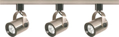 Track Kit Nuvo TK354 3 Light - MR16 - Round Back Track Kit - 4 foot Track - Line Voltage - Brushed Nickel - H-Style Nuvo