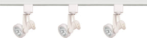 Track Kit Nuvo TK355 3 Light - MR16 - Gimbal Ring Track Kit - 4 foot Track - Line Voltage - White - H-Style Nuvo