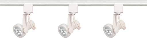 Track Kit Nuvo TK355 3 Light - MR16 - Gimbal Ring Track Kit - 4 foot Track - Line Voltage - White - H-Style Nuvo