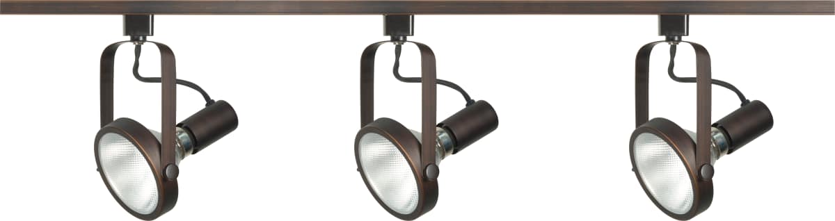Track Kit Nuvo TK362 3 Light - PAR30 - Gimbal Ring Track Kit - 4 foot Track - Russet Bronze - H-Style Nuvo
