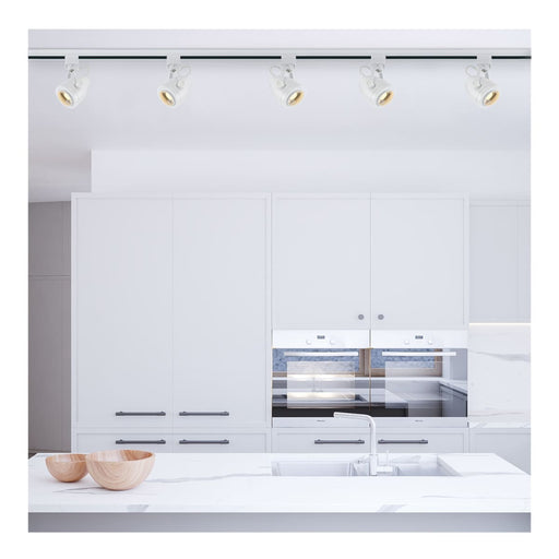 Track Kit Nuvo TK413 3 Light - Track Lighting Kit - 12 Watt LED per Head - 3000K - 4 foot Track - 36 degree - Pinch back shape - White finish - H-Style Nuvo