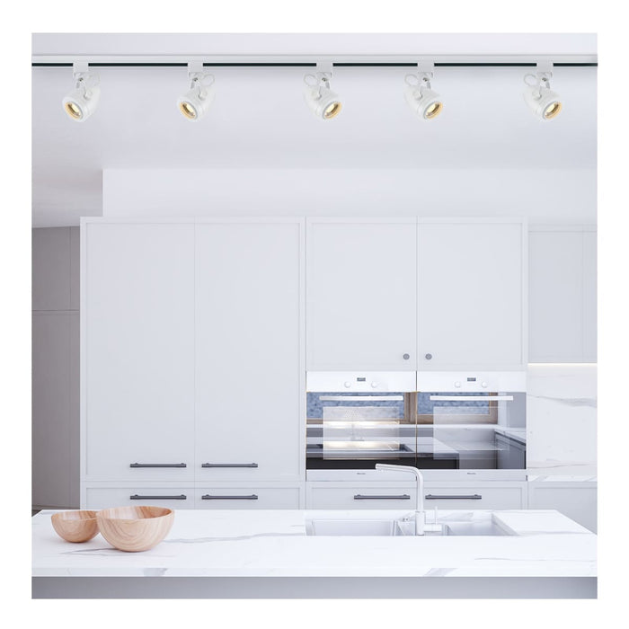 Track Kit Nuvo TK413 3 Light - Track Lighting Kit - 12 Watt LED per Head - 3000K - 4 foot Track - 36 degree - Pinch back shape - White finish - H-Style Nuvo