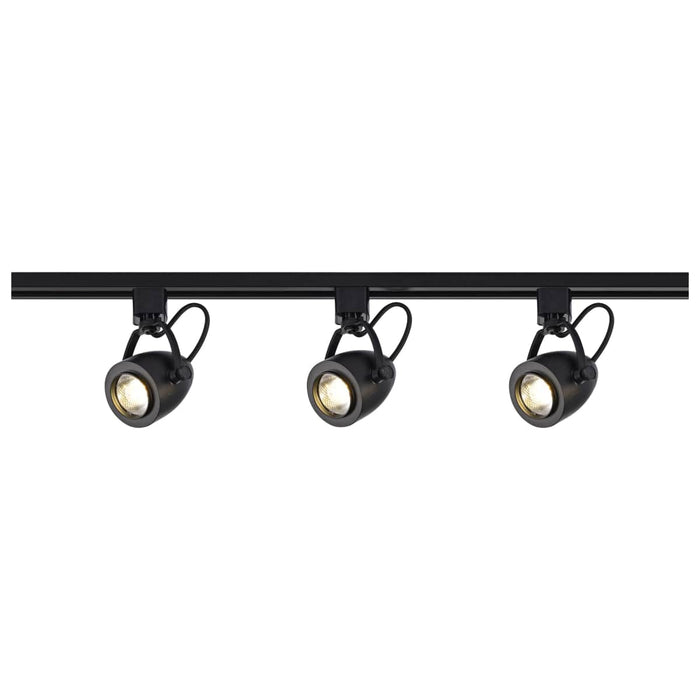 Track Kit Nuvo TK414 3 Light - Track Lighting Kit - 12 Watt LED per Head - 3000K - 4 foot Track - 36 degree - Pinch back - Black finish - H-Style Nuvo