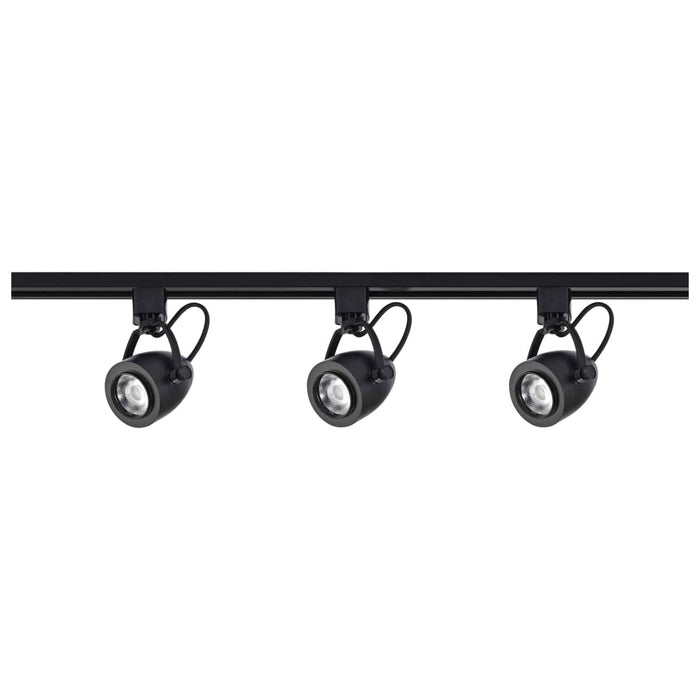 Track Kit Nuvo TK414 3 Light - Track Lighting Kit - 12 Watt LED per Head - 3000K - 4 foot Track - 36 degree - Pinch back - Black finish - H-Style Nuvo