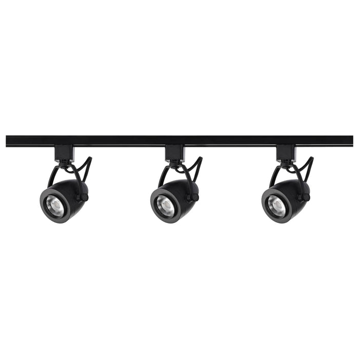 Track Kit Nuvo TK414 3 Light - Track Lighting Kit - 12 Watt LED per Head - 3000K - 4 foot Track - 36 degree - Pinch back - Black finish - H-Style Nuvo