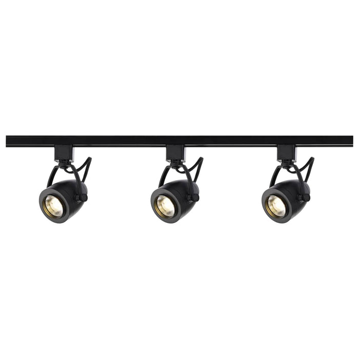 Track Kit Nuvo TK414 3 Light - Track Lighting Kit - 12 Watt LED per Head - 3000K - 4 foot Track - 36 degree - Pinch back - Black finish - H-Style Nuvo