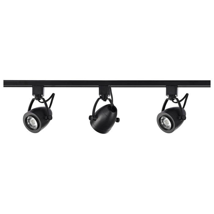 Track Kit Nuvo TK414 3 Light - Track Lighting Kit - 12 Watt LED per Head - 3000K - 4 foot Track - 36 degree - Pinch back - Black finish - H-Style Nuvo