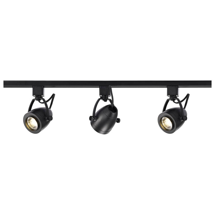 Track Kit Nuvo TK414 3 Light - Track Lighting Kit - 12 Watt LED per Head - 3000K - 4 foot Track - 36 degree - Pinch back - Black finish - H-Style Nuvo