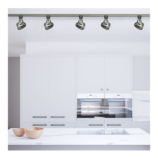 Track Kit Nuvo TK417 3 Light - Track Lighting Kit - 12 Watt LED per Head - 3000K - 4 foot Track - 36 degree - Pinch back - Brushed Nickel finish - H-Style Nuvo