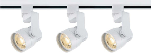 Track Kit Nuvo TK423 3 Light - Track Lighting Kit - 12 Watt LED per Head - 3000K - 4 foot Track - 36 degree - Round shape with angle arm - White finish - H-Style Nuvo