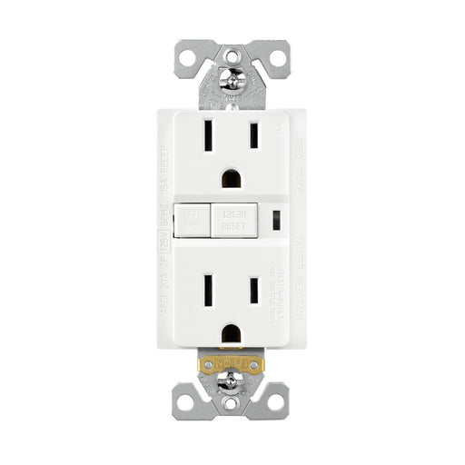 Receptacle Eaton TRAFCI15W 15 Amp AFCI Receptacle Tamper Resistant White with Wall Plate Eaton