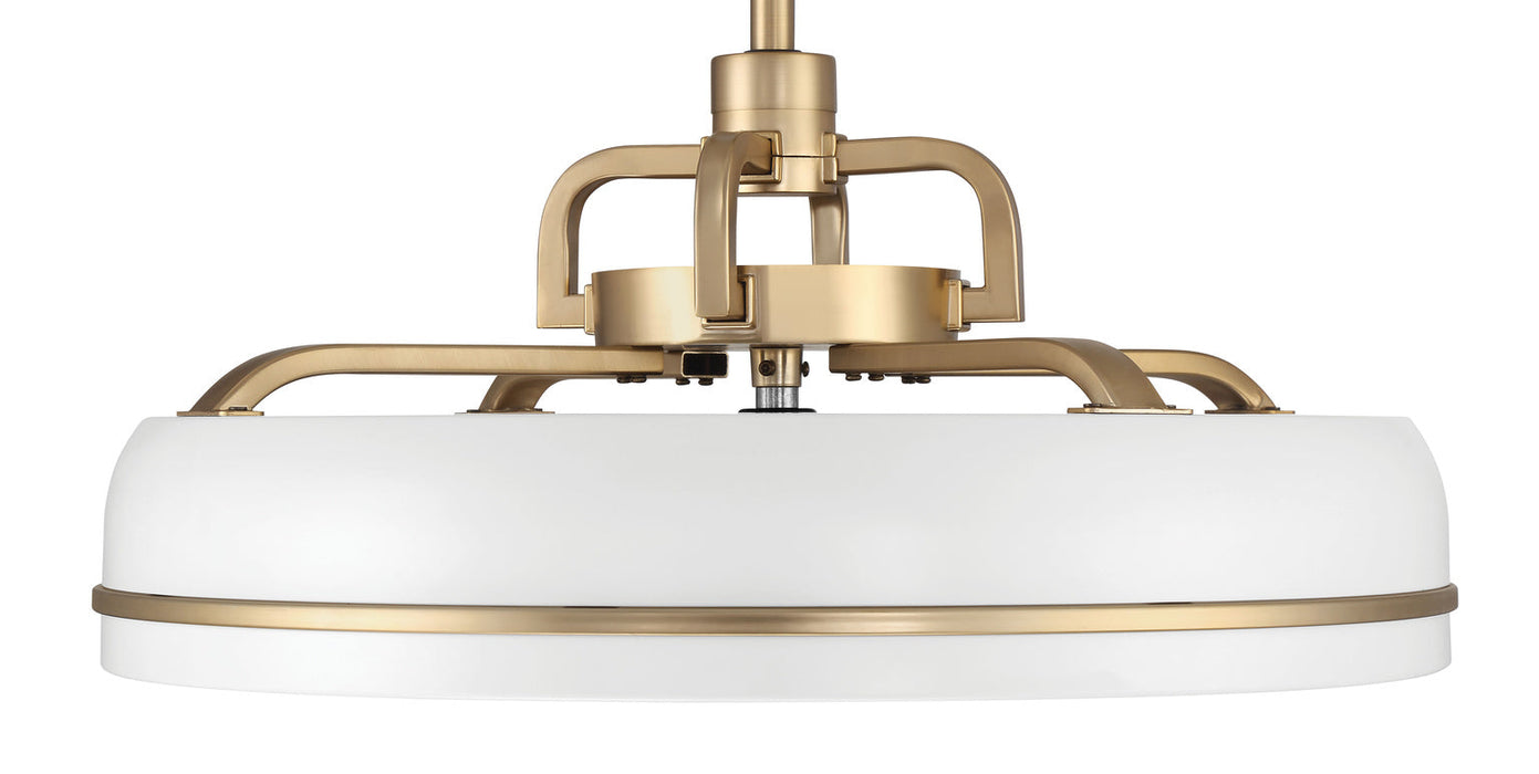 Ceiling Fan Craftmade TYL24WSB3 Taylor 24" Ceiling Fan Fandelier White/Satin Brass Craftmade