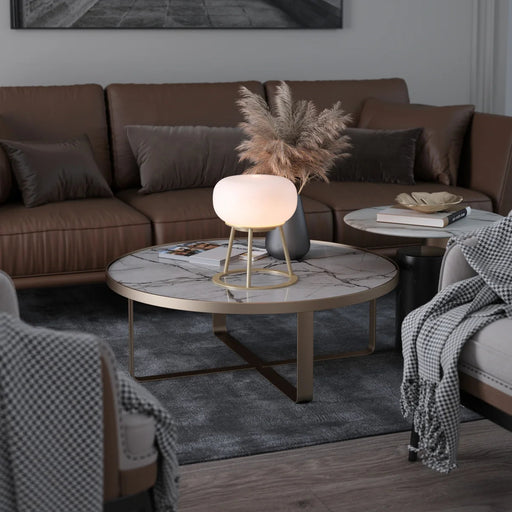 Cordless Table Lamp Kibun K70301 Tripod Cordless Table Lamp Brushed Brass Oval Glass Bulbrite