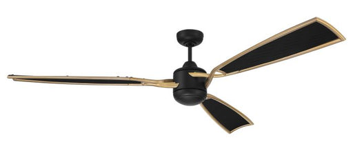 Ceiling Fan Craftmade VIA72FBSB3 72" Viva in Flat Black/Satin Brass w/ Black Fabric Texture Blades Craftmade