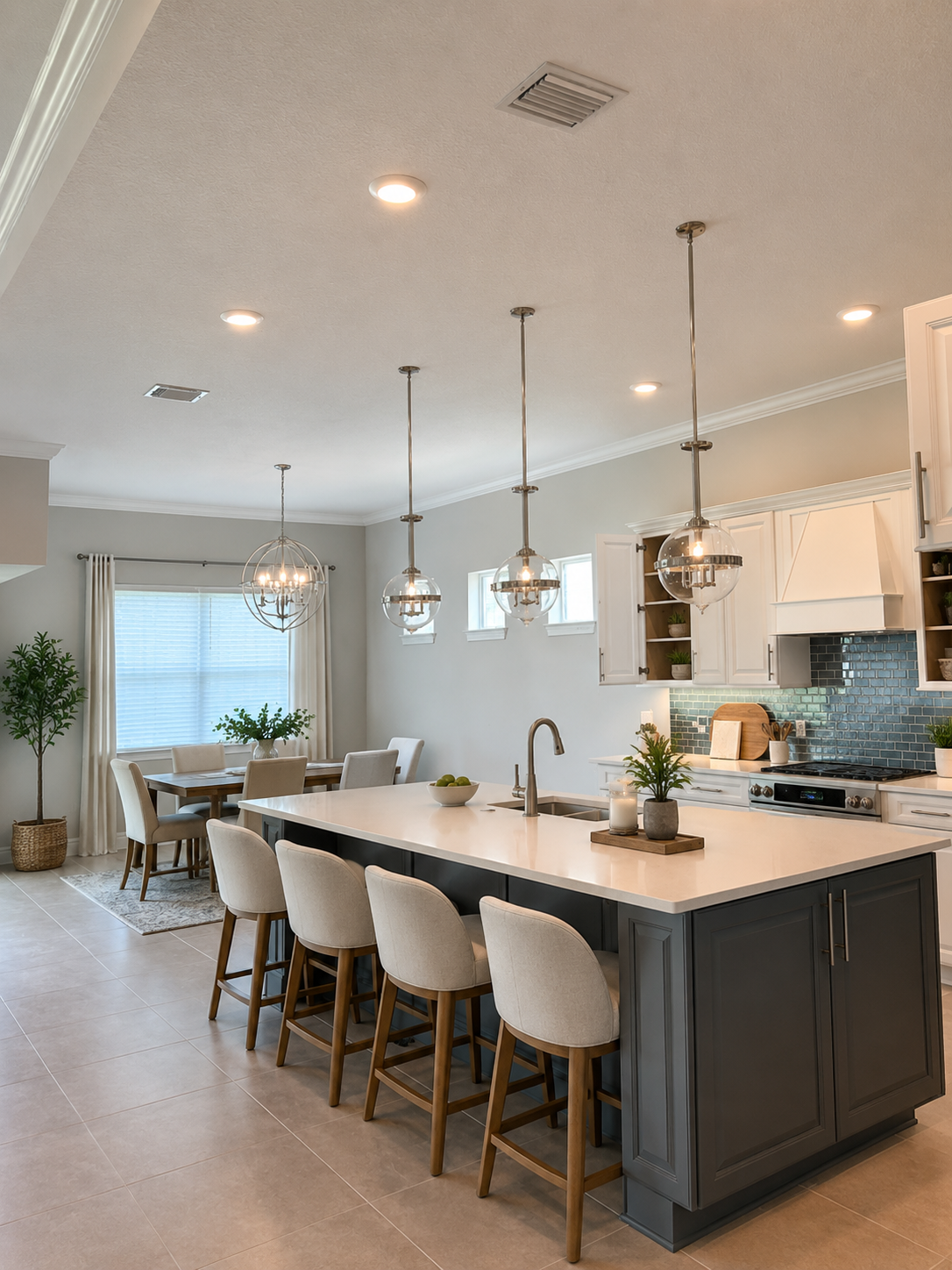 Open Concept Luxury Lighting & Fan Design