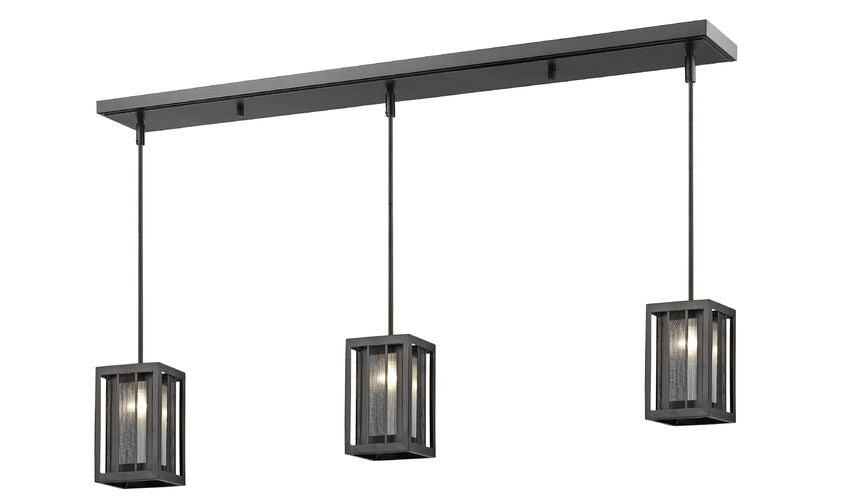 Linear Chandelier Z-Lite Z6-58MP-C-3BRZ Bronze Meridional 3 Light Linear Chandelier Z-Lite