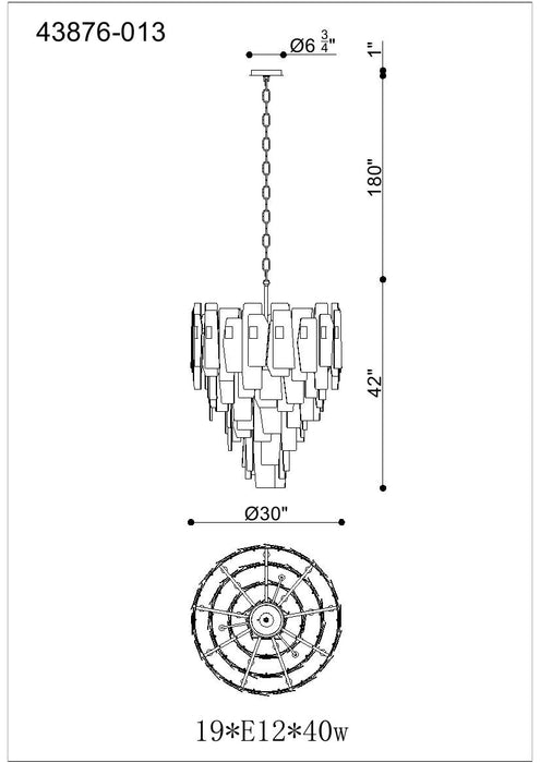 Eurofase 43876-013 Cocolina 42" Brushed Brass Chandelier
