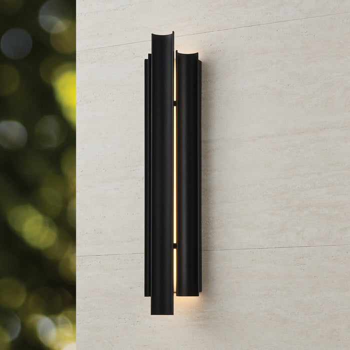 Exterior Wall Sconce Thesis 207726A Kestrel 30 inch 3 light Textured Black 5CCT LED Exterior Wall Sconce THESIS