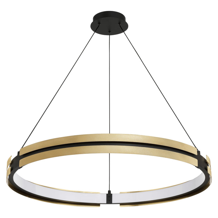 Chandelier Thesis 207774A Grazia 36 inch Matte Black and Brushed Gold LED Chandelier THESIS