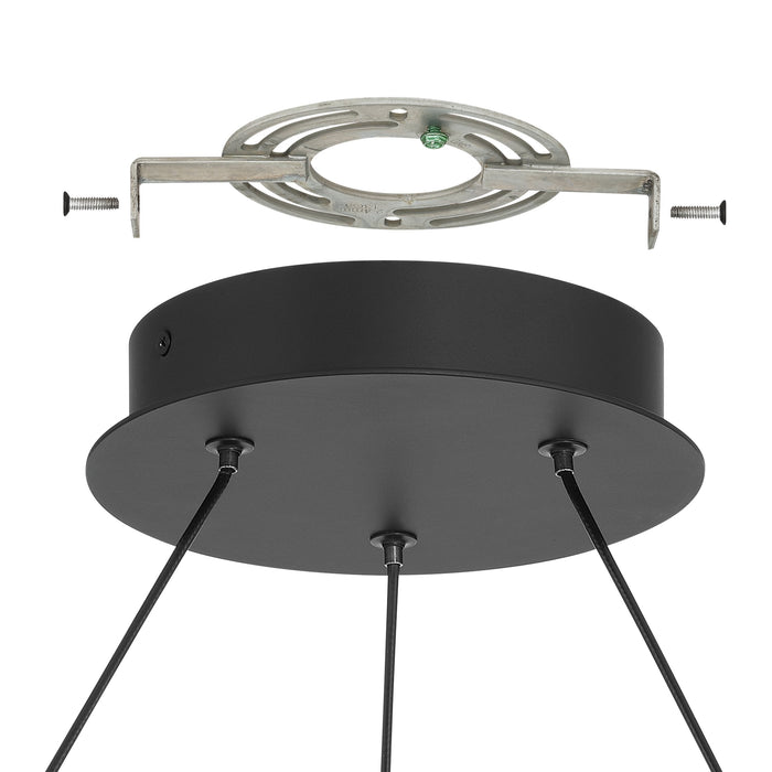 Chandelier Thesis 207774A Grazia 36 inch Matte Black and Brushed Gold LED Chandelier THESIS