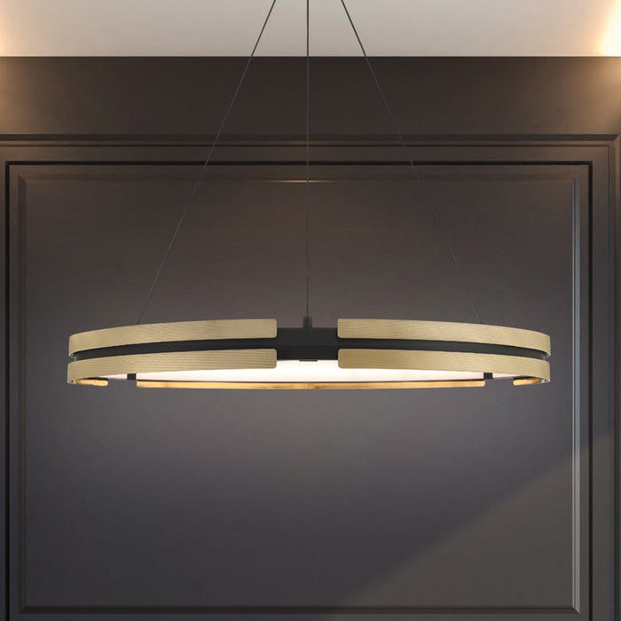 Chandelier Thesis 207774A Grazia 36 inch Matte Black and Brushed Gold LED Chandelier THESIS
