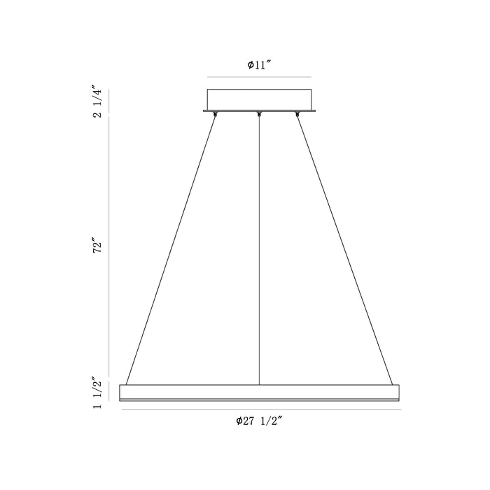 Eurofase 31471-015 Spunto 28" Brushed Silver LED Chandelier