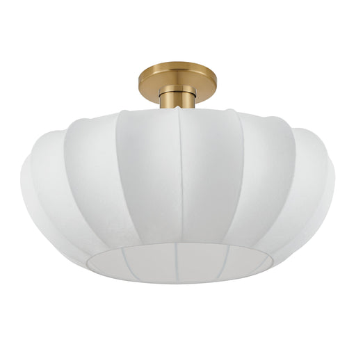 Convertible Pendant Thesis 206928A Bryony 22 inch 4 light Brushed Gold Convertible Pendant with White Synthetic Silk Shades THESIS