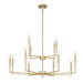 Chandelier Thesis 207361A Montclair 38 inch 12 light Brushed Gold and Natural Alabaster Chandelier THESIS