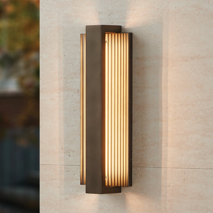 Exterior Wall Sconce Thesis 207069A Jubilee 18 inch Forged Bronze 5CCT LED Exterior Wall Sconce THESIS