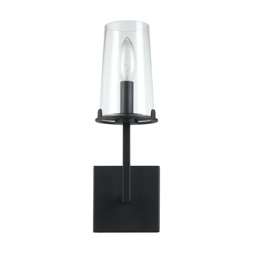 Vanity Light Thesis 206954A Jared 13 inch 1 light Matte Black Vanity Light with Clear Glass Shade THESIS