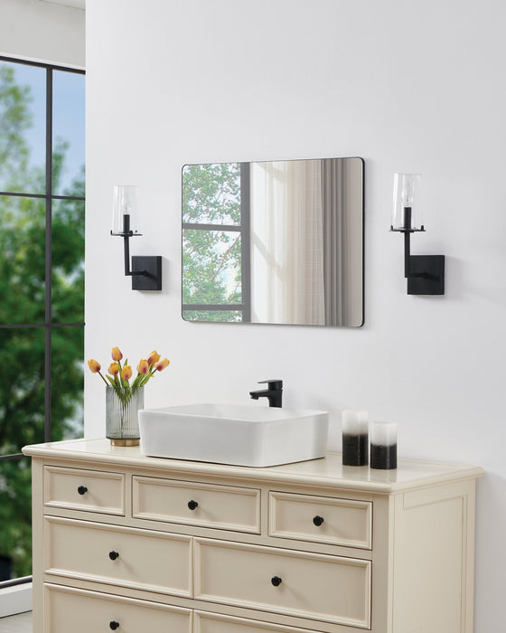 Vanity Light Thesis 206954A Jared 13 inch 1 light Matte Black Vanity Light with Clear Glass Shade THESIS